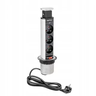 Stolný predlžovací kábel Ø 60 od výrobcu GTV 3x zásuvka s uzemnením (AE-BPW3U60-80) bez USB